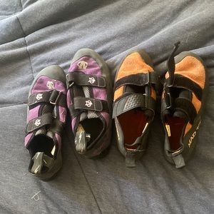 2 pairs of climbing shoes
